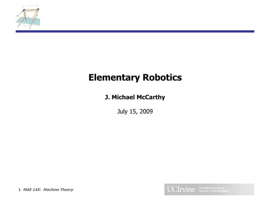 Elementary Robotics