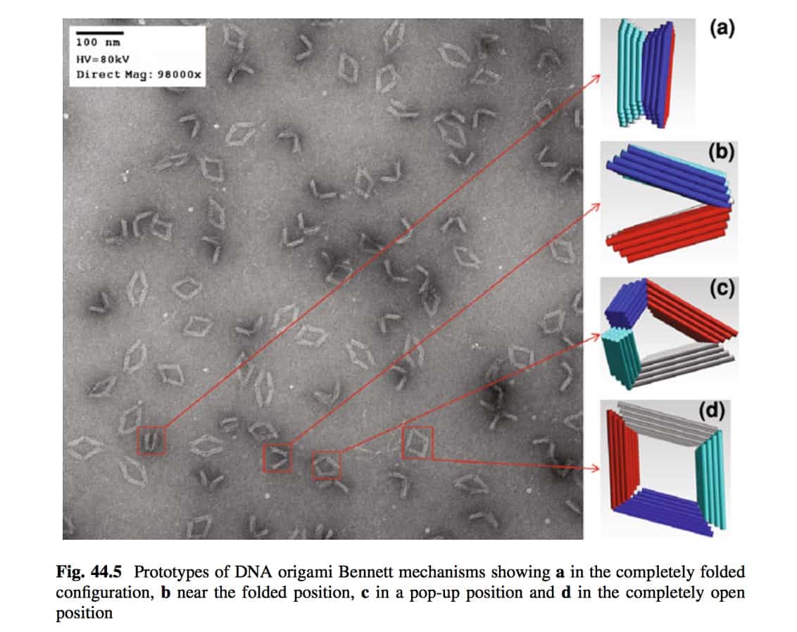 DNA origami mechanisms, Advances in Reconfigurable Mechanisms and Robots, Springer 2012