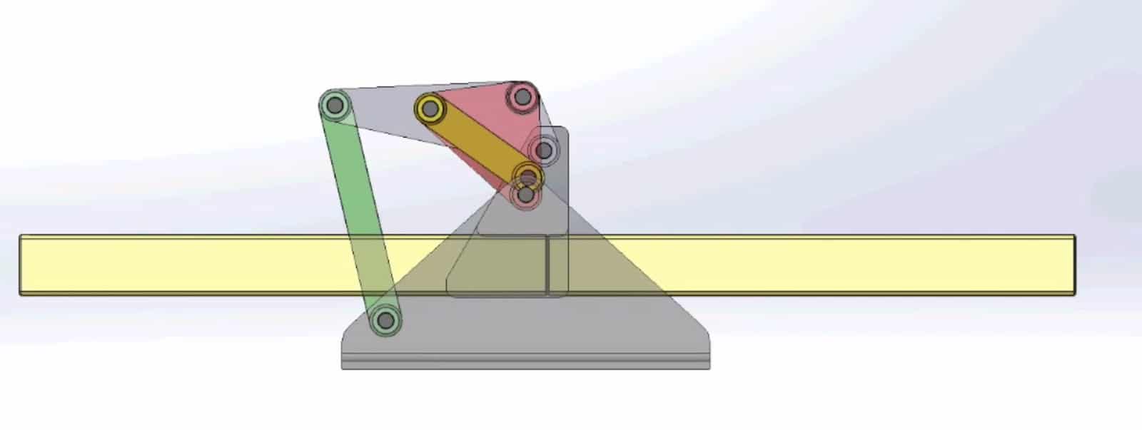 A six-bar linkage designed to fold a structure
