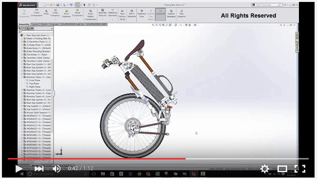 Folding bike clearance design