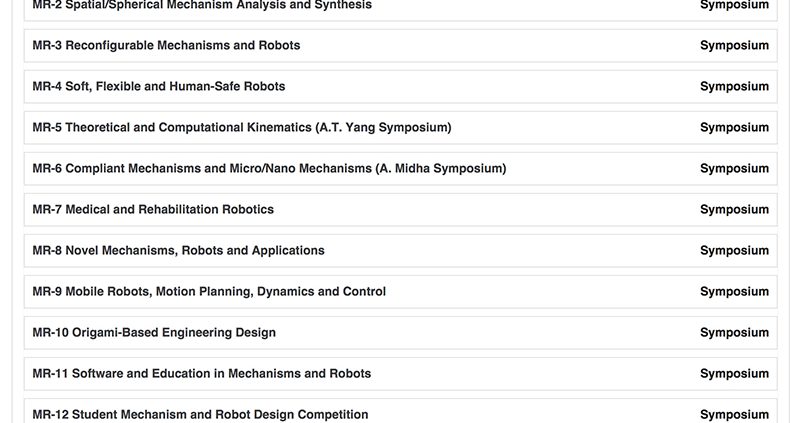 Mechanisms and Robotics Conference