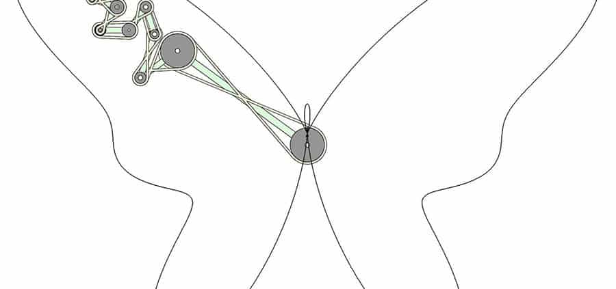 Butterfly drawing mechanism