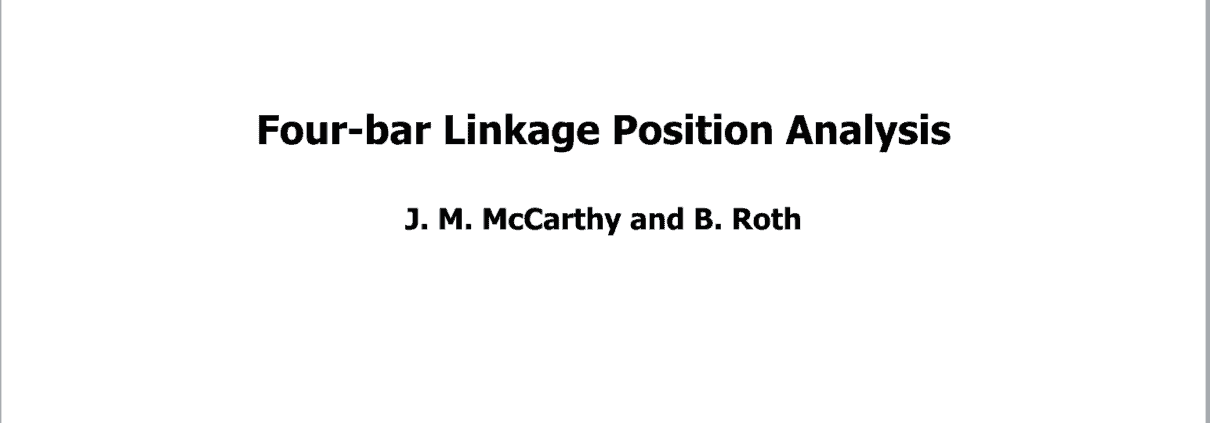 T1 Four-bar Linkage Analysis